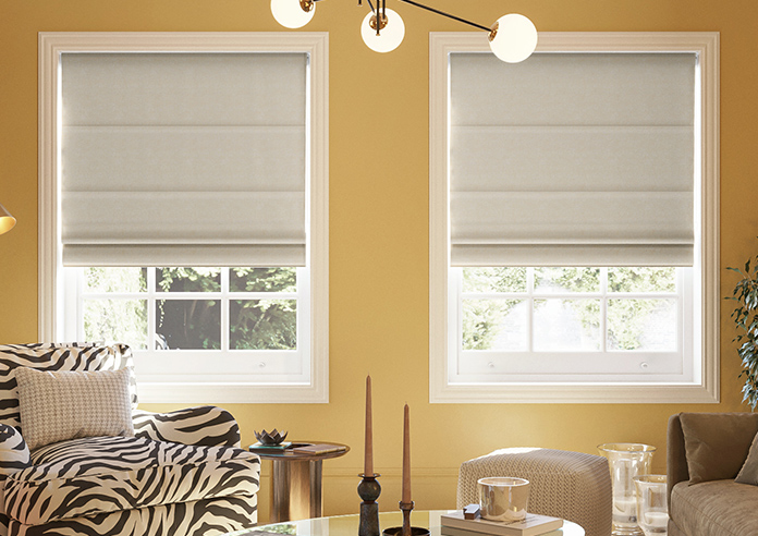 Atina (Blackout), Orange Splash - Motorised Roman Blind - Image 3